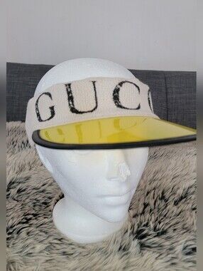 AUTHENTIC GUCCI SUN VISOR YELLOW WOMAN SIZE S.